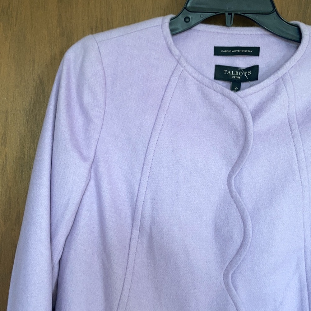 Talbots scalloped edge lined jacket 80% wool fabric made in Italy 2P - Picture 14 of 17